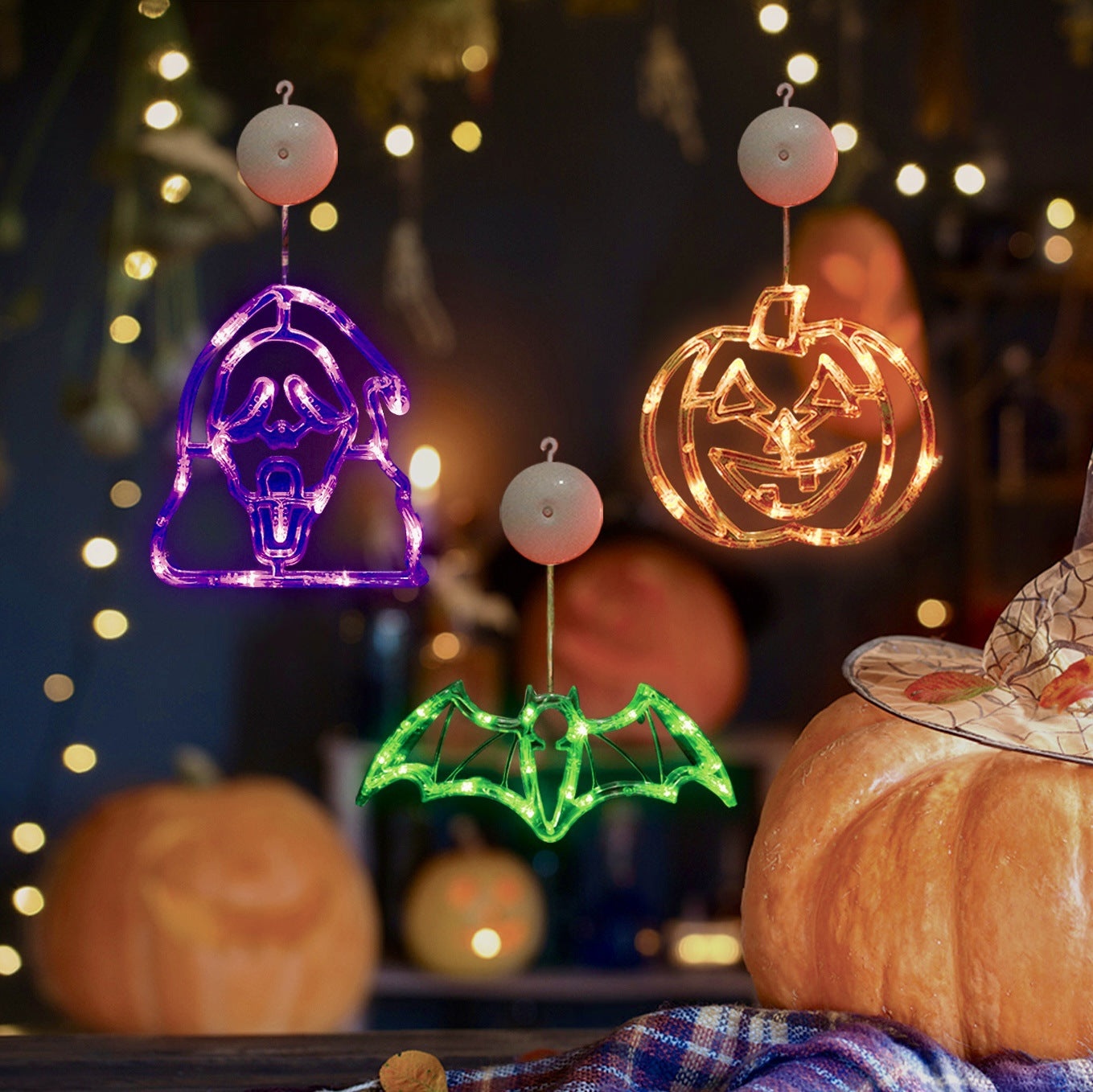 Halloween Window Lights with Suction Cup Battery Operated