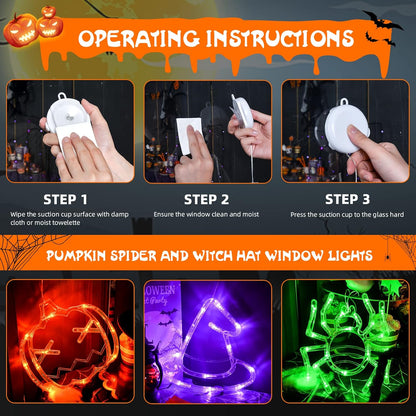 Halloween Window Lights with Suction Cup Battery Operated