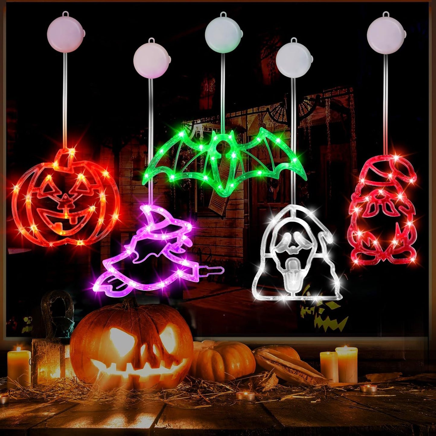 Halloween Window Lights with Suction Cup Battery Operated