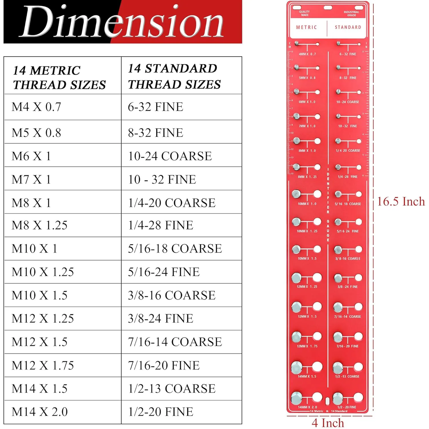 Nut and Bolt Thread Checker