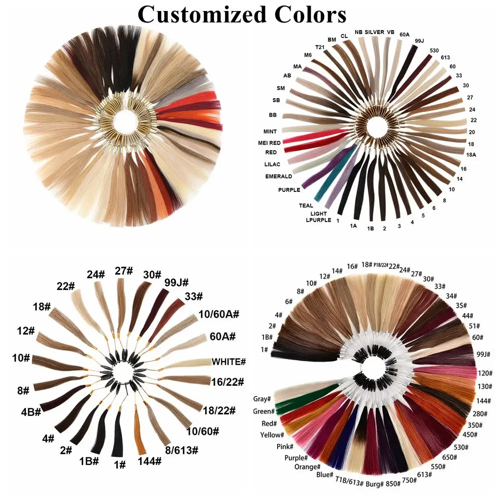 Flat Tip Hair Extensions 100% Remy Human Hair Extensions Pure Colour 18"/20"/22"(45cm/50cm/55cm)