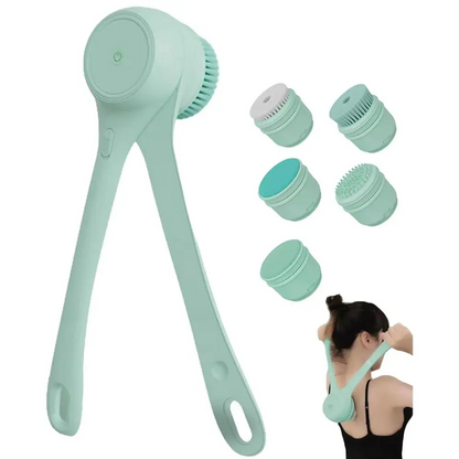 Body Scrubber Massage Waterproof Electric Shower Brush With 5 Head